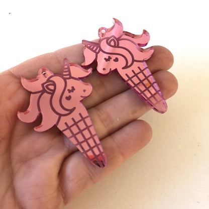 Crafty Cuts Laser © Mirror Unicone Charms  - 4 pairs