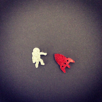 Crafty Cuts Laser Mismatched Rocket Man  - Mini Cabochons - 10 Pairs