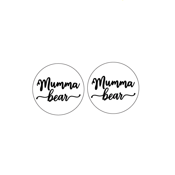 Crafty Cuts Laser Mumma Bear -Cabochons - 3 sizes