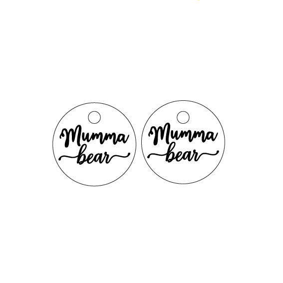 Crafty Cuts Laser Mumma Bear -Cabochons - 3 sizes
