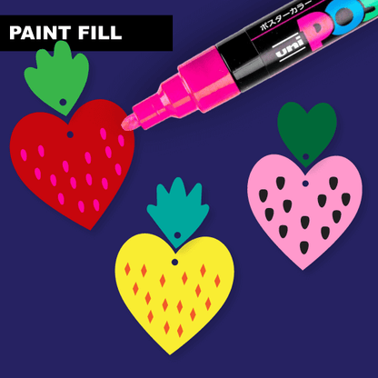 Crafty Cuts Laser Paint Fill Fruity Hearts - TWO Pair Set