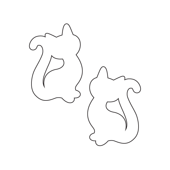Crafty Cuts Laser Paint Fill Purrfect Kitty Charms -  2 Pairs