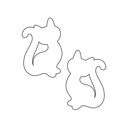 Crafty Cuts Laser Paint Fill Purrfect Kitty Charms -  2 Pairs