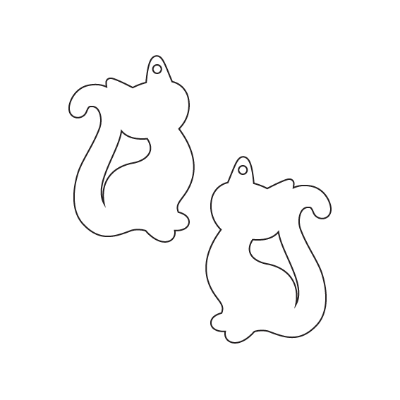 Crafty Cuts Laser Paint Fill Purrfect Kitty Charms -  2 Pairs