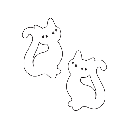 Crafty Cuts Laser Paint Fill Purrfect Kitty Charms -  2 Pairs