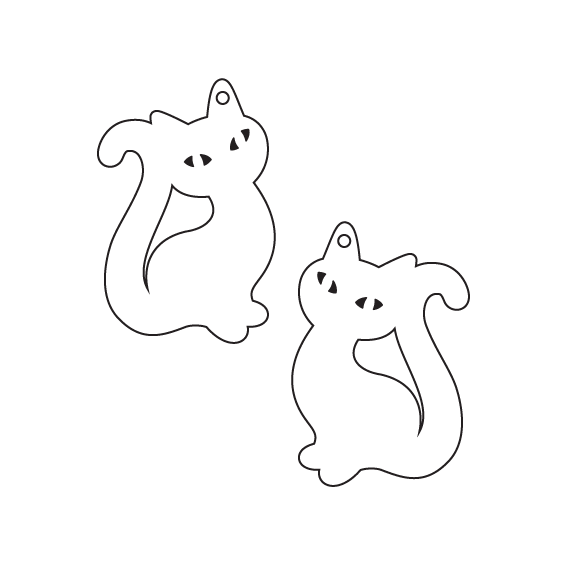 Crafty Cuts Laser Paint Fill Purrfect Kitty Charms -  2 Pairs