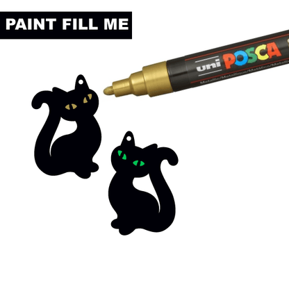Crafty Cuts Laser Paint Fill Purrfect Kitty Charms -  2 Pairs