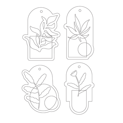 Crafty Cuts Laser Paintfill - Botanique - 4 Pair Set