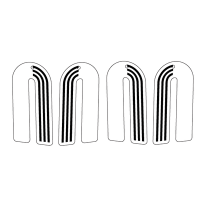 Crafty Cuts Laser  Paintfill_shapes Arch  - 4 pairs / at TOP © Deluxe Etched: Racing Stripe - 4 Pair Set