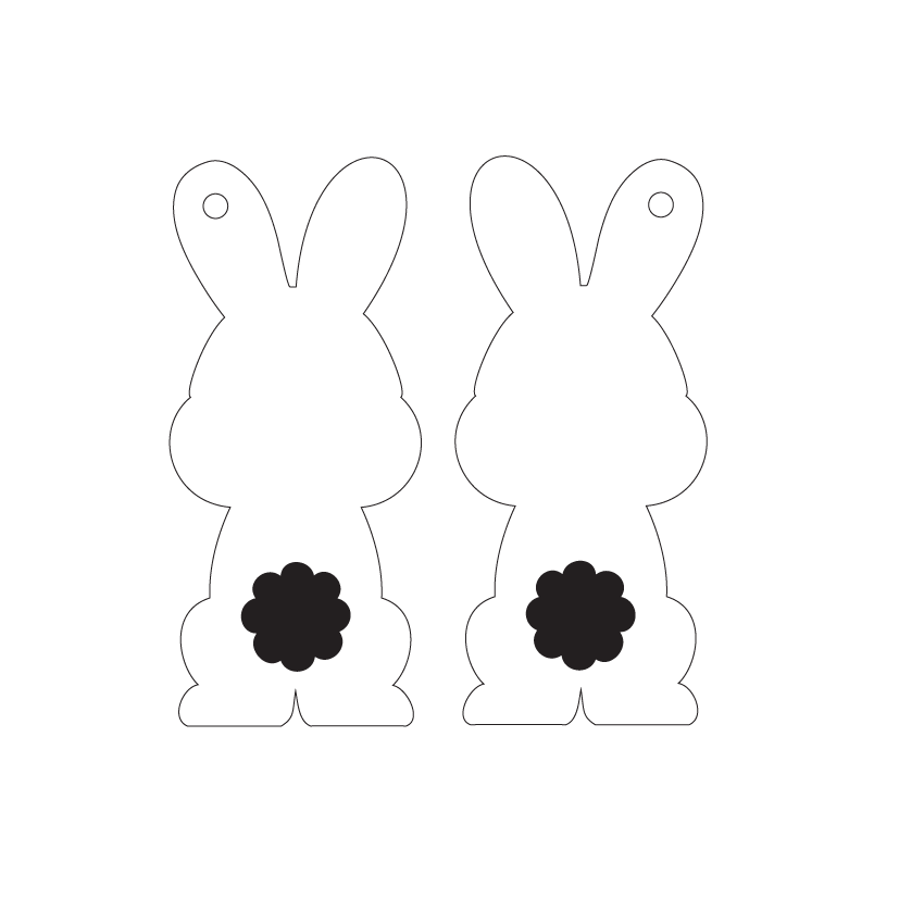 Crafty Cuts Laser  Paintfill_shapes As pictured / Bunny Bums - Two Pairs © Bums and Tums Bunny - Two Pair Set