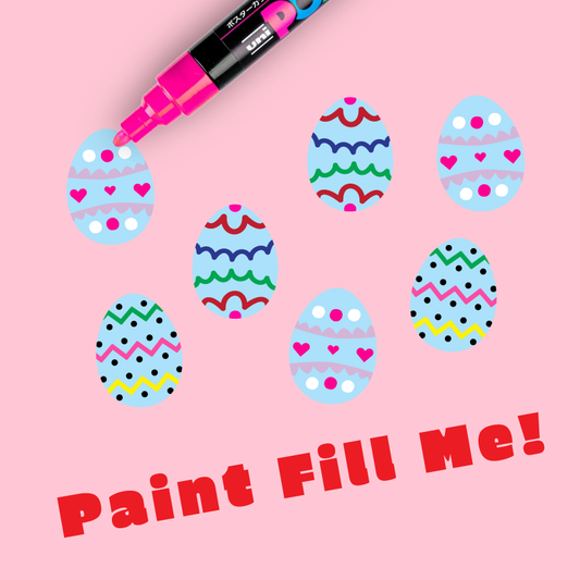 Crafty Cuts Laser  Paintfill_shapes Bento Set:  © Festive Easter Egg - 15 pair mixed set - Asst Sizes