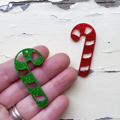 Crafty Cuts Laser Paintfill_Shapes Candy Cane Charms - 4 PAIRS