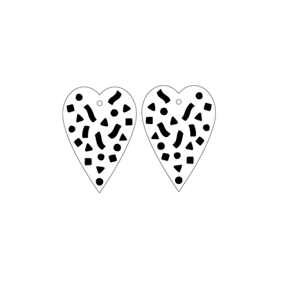 Crafty Cuts Laser  Paintfill_shapes Confetti Heart / at TOP © Vintage Hearts - 2 pair Set - 5 styles