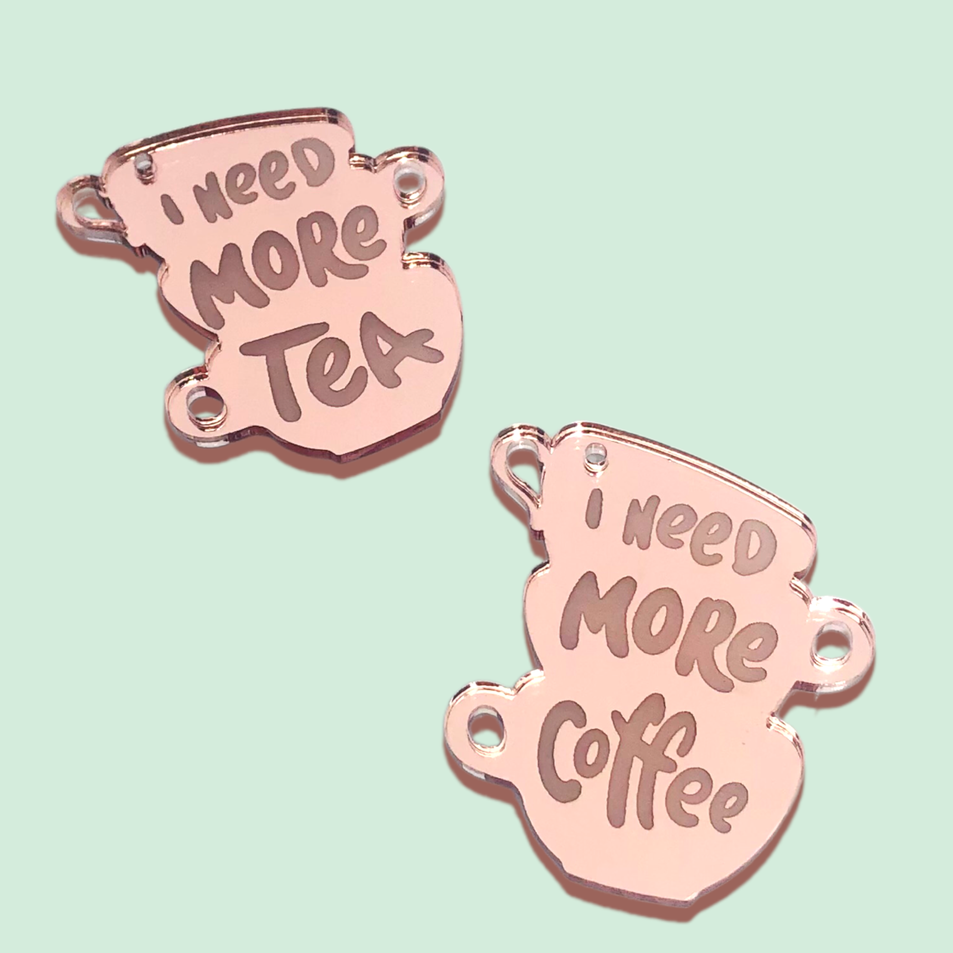 Crafty Cuts Laser Paintfill_shapes NEED More Tea  or  Coffee - 3 Pair Set