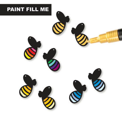 Crafty Cuts Laser Paintfill_shapes Paint Fill Buzzy Bee  - 4 pair Set