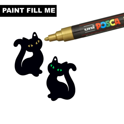 Crafty Cuts Laser  Paintfill_shapes Paint Fill Purrfect Kitty Charms -  2 Pairs