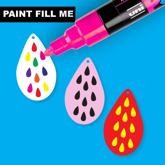Crafty Cuts Laser  Paintfill_shapes Paint Fill Teardrop Tears - 2 Pair Set