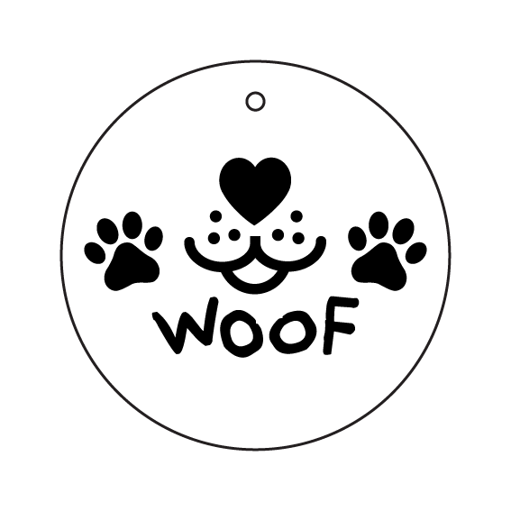 Crafty Cuts Laser  Paintfill_shapes Woof - 4 pairs / Add Hole Team Pet - 4 Pair set