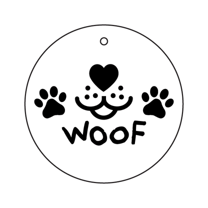 Crafty Cuts Laser  Paintfill_shapes Woof - 4 pairs / Add Hole Team Pet - 4 Pair set