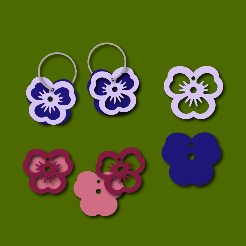 Crafty Cuts Laser  Pansy Stacker - 4 Pair Set
