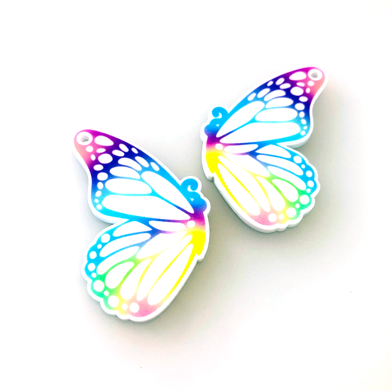 Crafty Cuts Laser Printed_Acrylic Paddle Pop LAST CHANCE - Butterfly Dangles - 2 Designs - 2 Pair Set