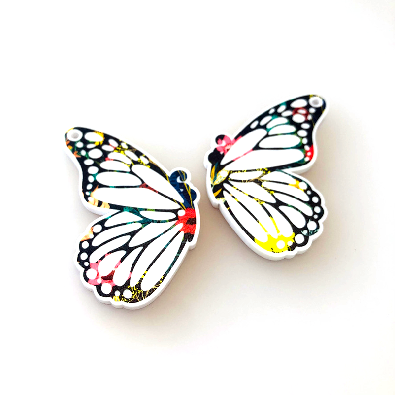 Crafty Cuts Laser Printed_Acrylic Spring Garden LAST CHANCE - Butterfly Dangles - 2 Designs - 2 Pair Set