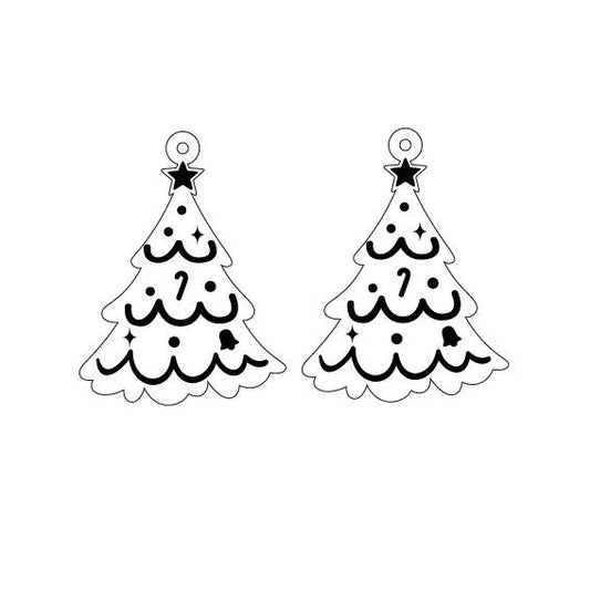 Crafty Cuts Laser Pty Ltd Christmas: © FESTIVE TREE  Etchies for Paint Fill - 5 Pair