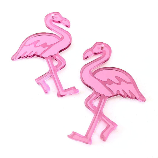 Crafty Cuts Laser Pty Ltd © Deluxe Etched: Flamazing Flamingo - 4 pair set