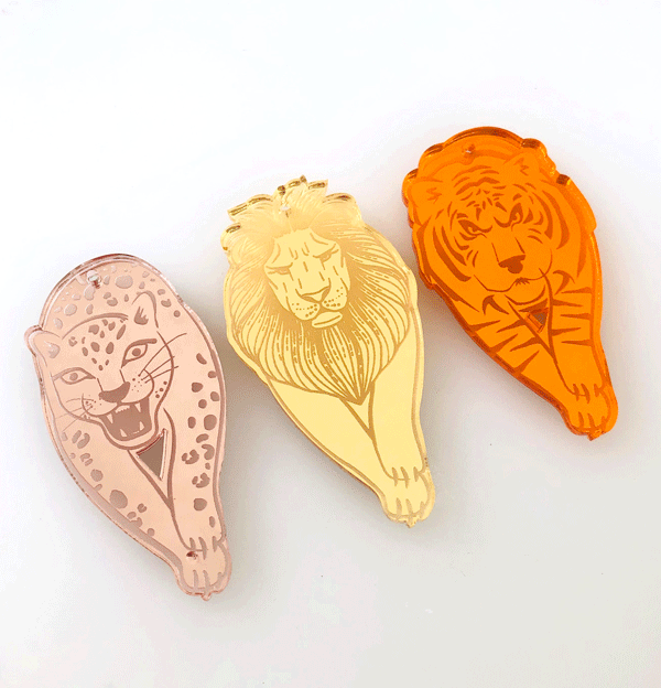 Crafty Cuts Laser Pty Ltd © Deluxe Etched: Maxi On the Prowl - 4 pair set