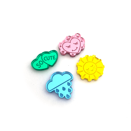 Crafty Cuts Laser Pty Ltd Gumball Charms Cabochons series #2 - 6 Pairs