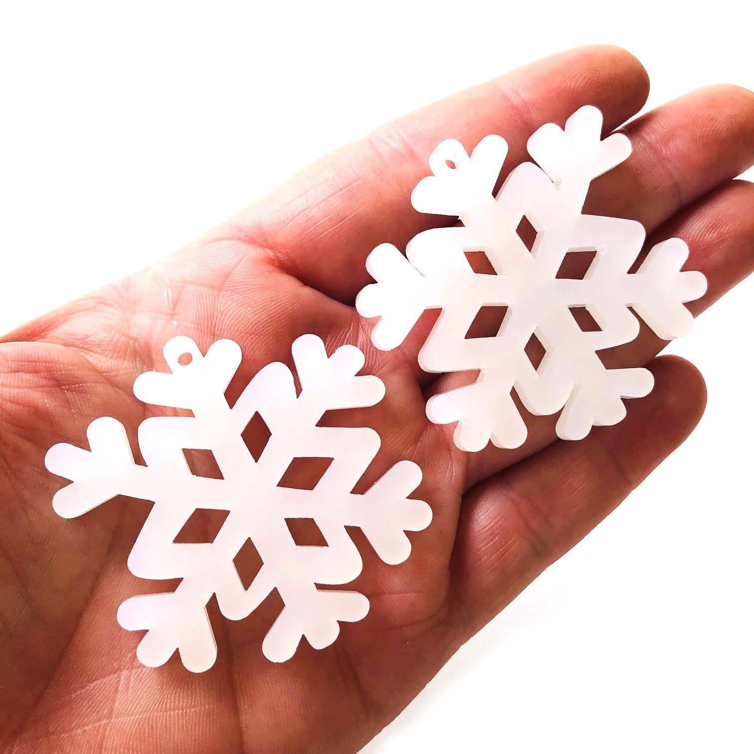 Crafty Cuts Laser Pty Ltd Large_shapes 45mm Snowflake Charms - 4 pair set