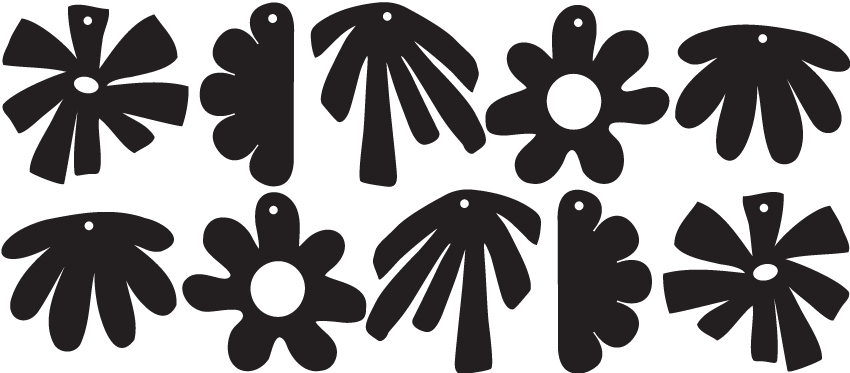 Crafty Cuts Laser Pty Ltd Large_shapes 5 pair sample set © How does your garden grow? - 5 designs.