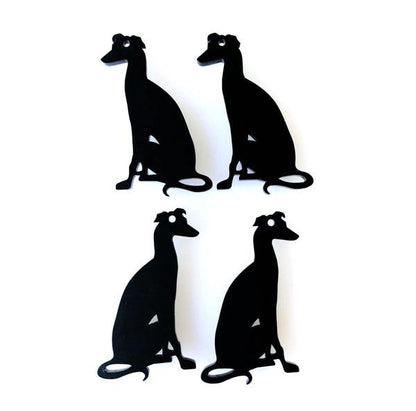 Crafty Cuts Laser Pty Ltd Large_shapes Sitting Greyhound Charms - 2 pair Set