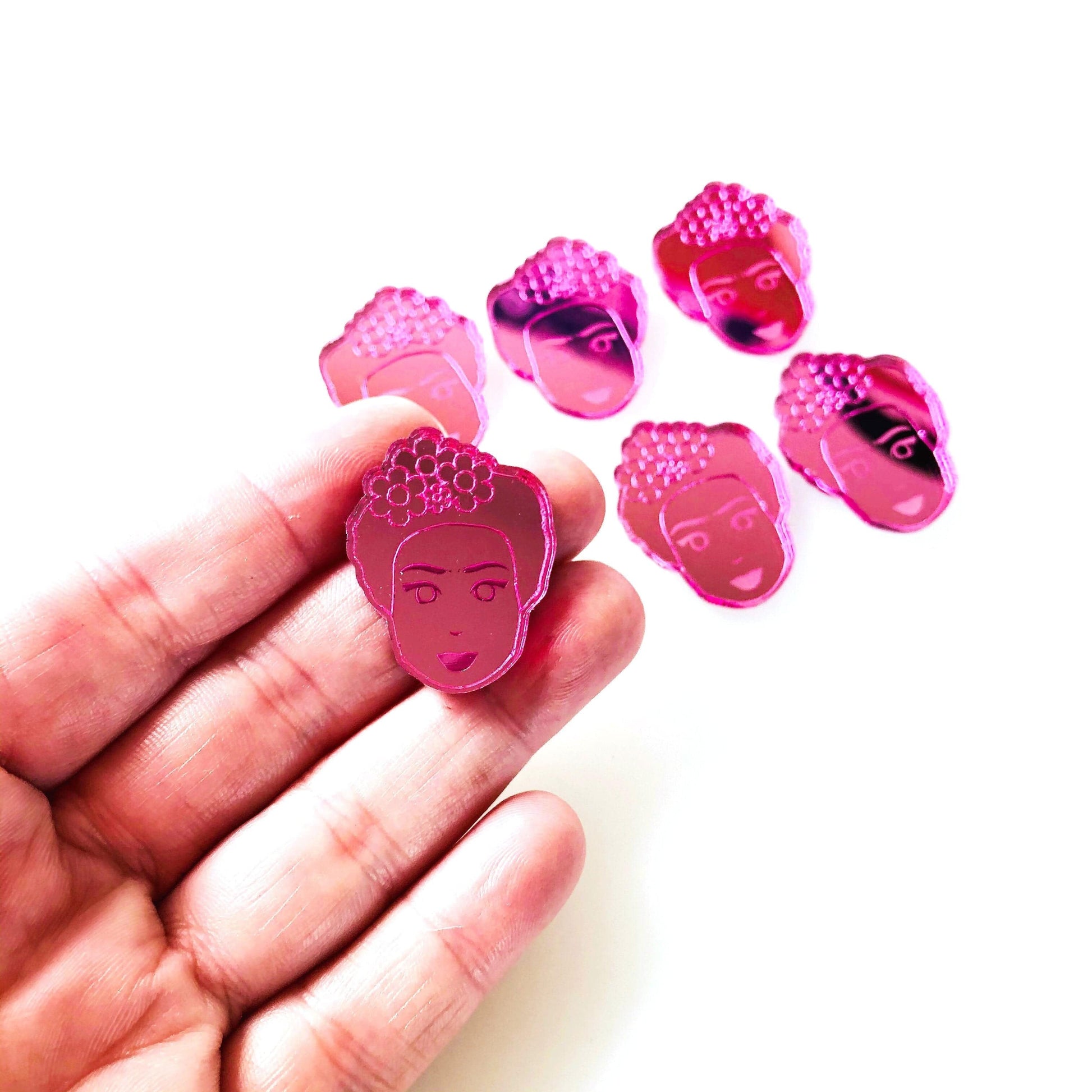 Crafty Cuts Laser Pty Ltd © Mirror 30mm Frida Cabochons - 4 Pairs