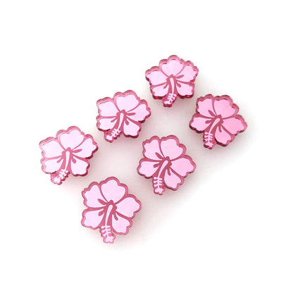 Crafty Cuts Laser Pty Ltd © Mirror Hibiscus Charms - 6 Pairs
