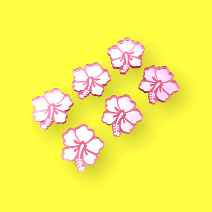 Crafty Cuts Laser Pty Ltd © Mirror Hibiscus Charms - 6 Pairs
