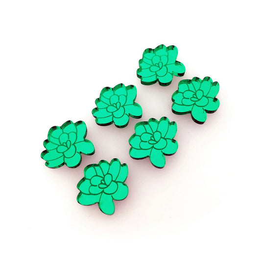 Crafty Cuts Laser Pty Ltd © Mirror Succulent Charms - 6 Pairs