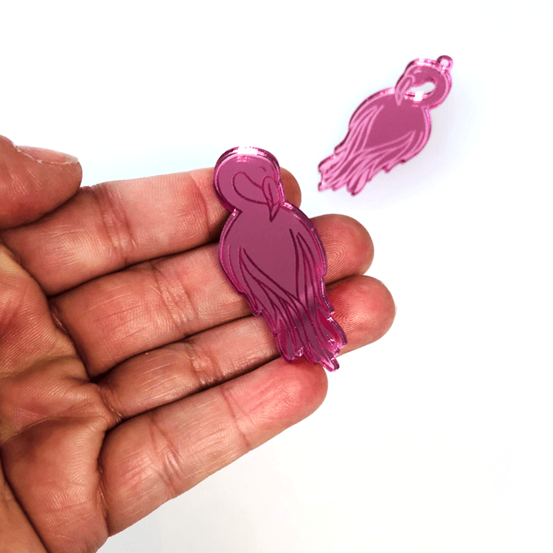 Crafty Cuts Laser Pty Ltd © Mirrored Shy Flamingos - 4 pair Set