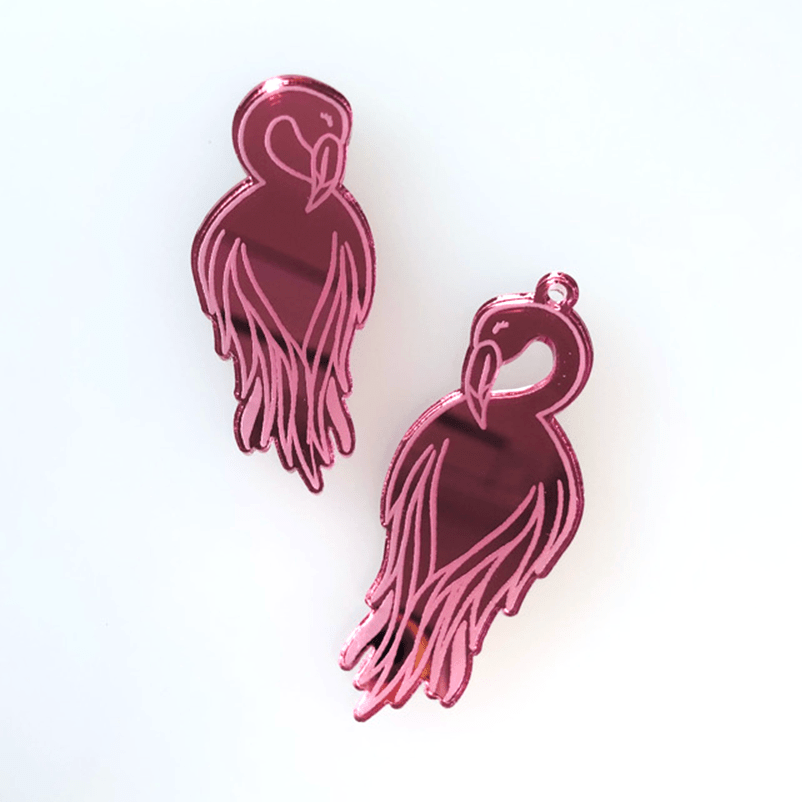 Crafty Cuts Laser Pty Ltd © Mirrored Shy Flamingos - 4 pair Set