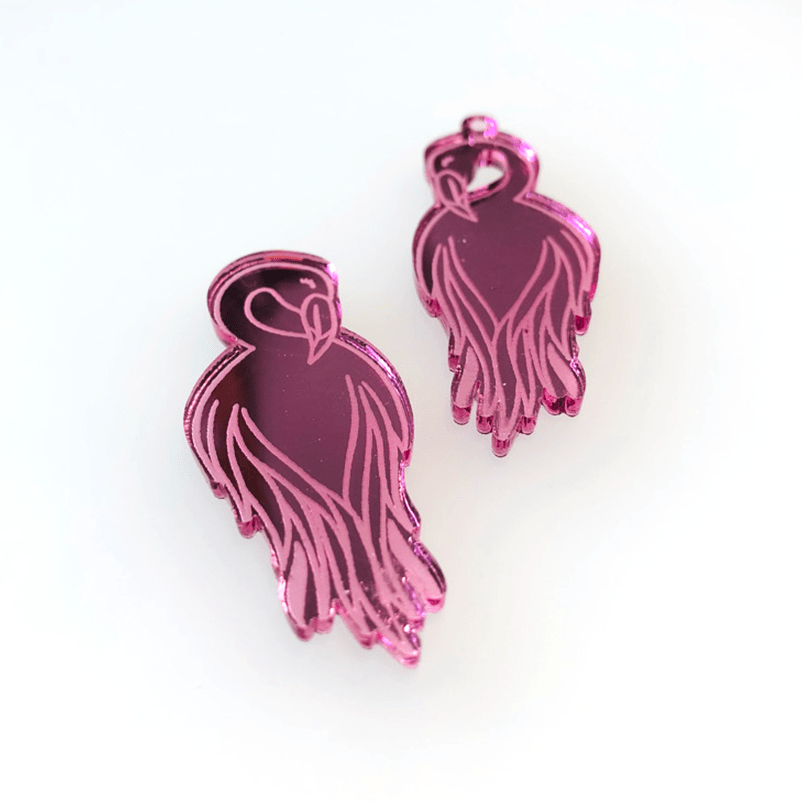 Crafty Cuts Laser Pty Ltd © Mirrored Shy Flamingos - 4 pair Set