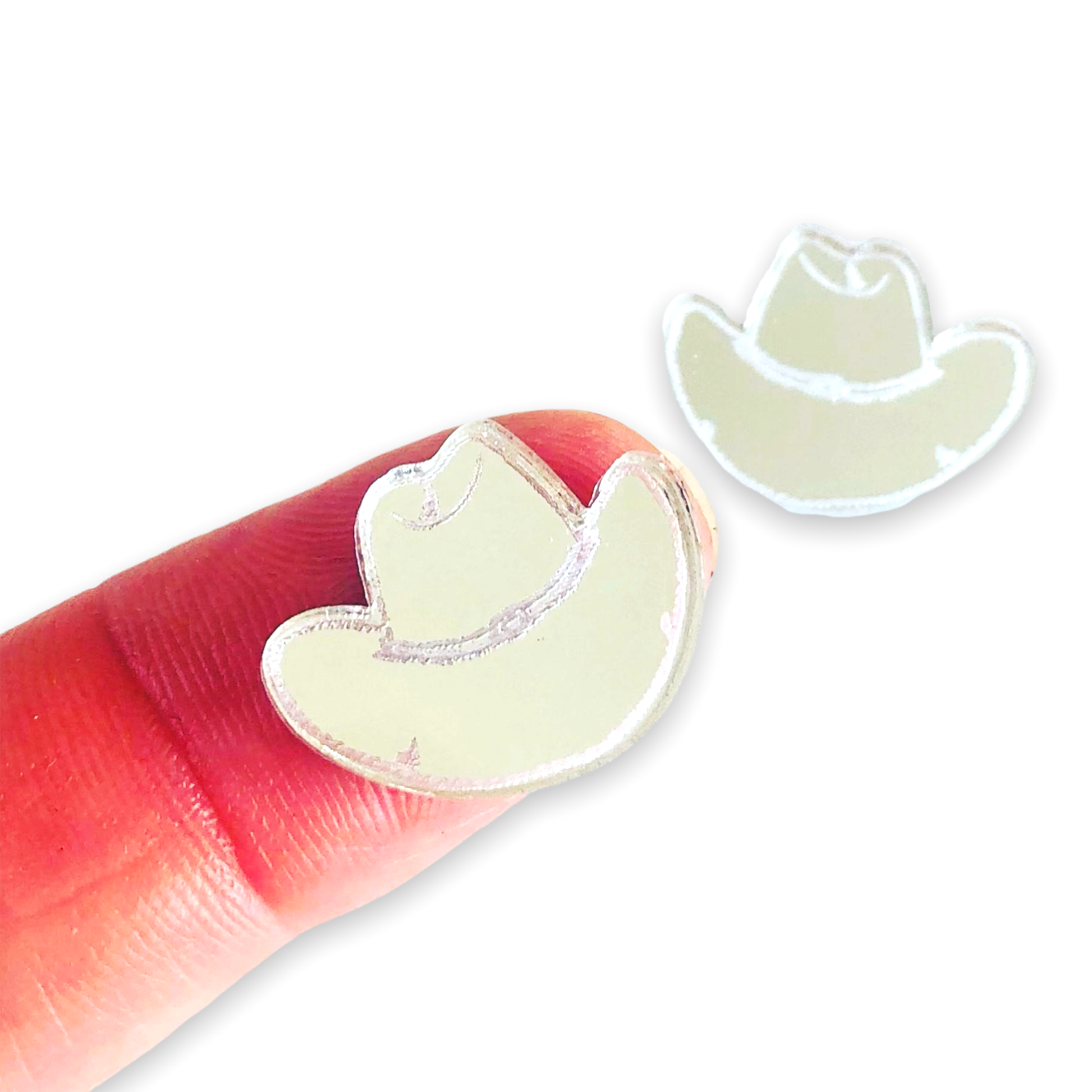 Crafty Cuts Laser Pty Ltd Paintfill_shapes © Etched Small Cowgirl Hat Charms  - Two Sizes