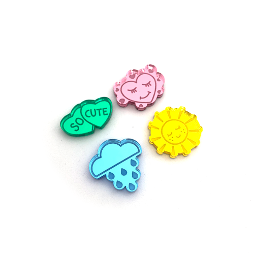 Crafty Cuts Laser Pty Ltd Paintfill_shapes Gumball Charms Cabochons series #2 - 6 Pairs