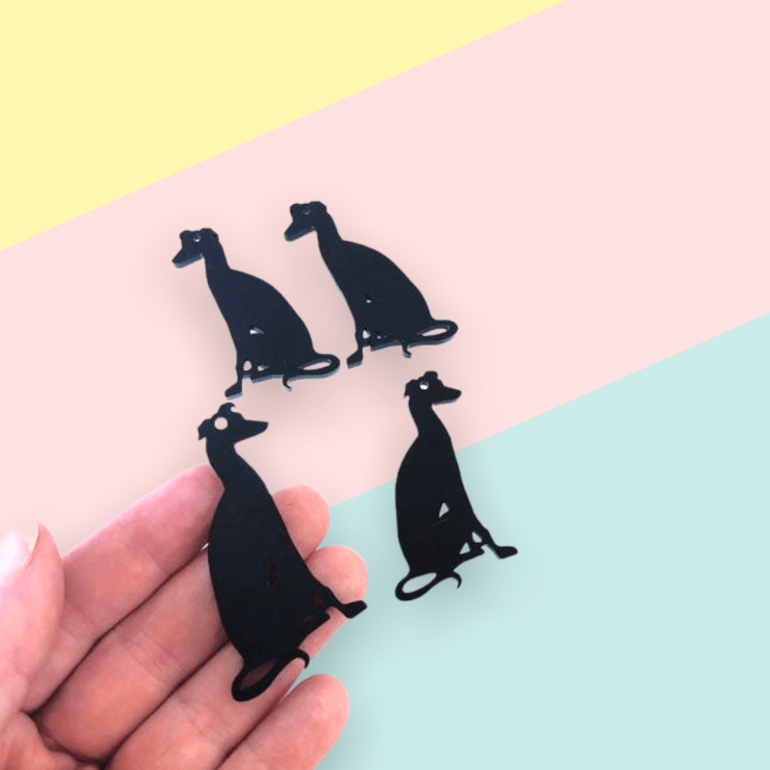 Crafty Cuts Laser Pty Ltd Sitting Greyhound Charms - 2 pair Set