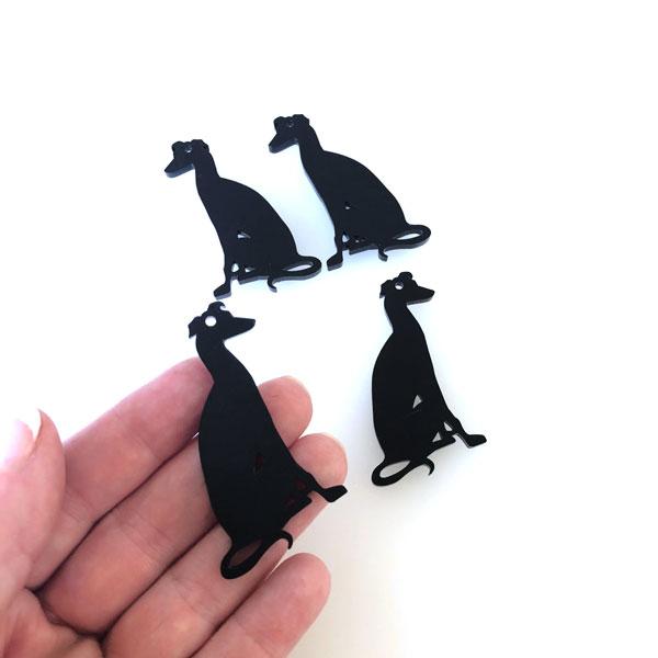 Crafty Cuts Laser Pty Ltd Sitting Greyhound Charms - 2 pair Set