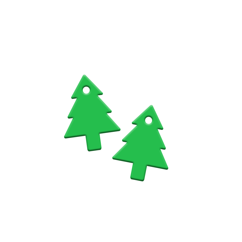 Crafty Cuts Laser Pty Ltd Small_shapes 22mm Pine Tree Charms - 5 pairs
