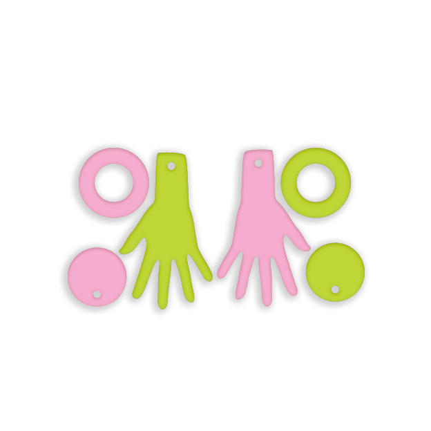 Crafty Cuts Laser Pty Ltd Stackers Piggy Pink and Wasabi Green © Dandy Handies! - Two Pair Set