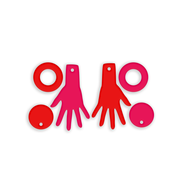 Crafty Cuts Laser Pty Ltd Stackers Pop Pink and Mars Red © Dandy Handies! - Two Pair Set