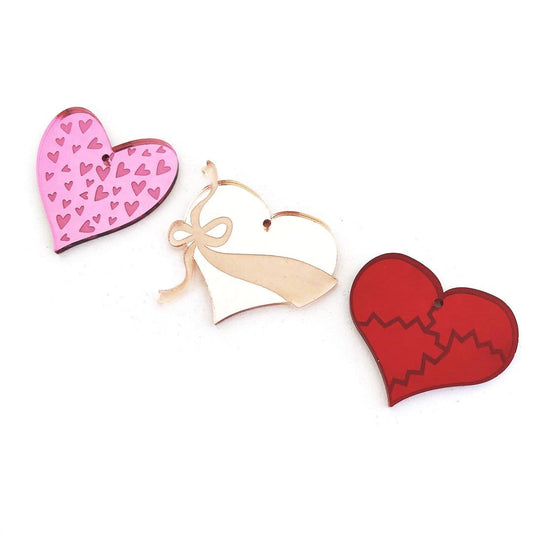 Crafty Cuts Laser Pty Ltd Valentines Hearts - 4 pair set - 3 Designs