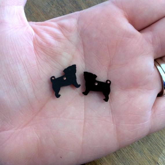 Crafty Cuts Laser Pug Dog Charms - 5 Pairs