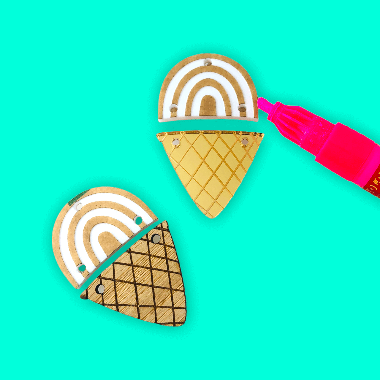 Crafty Cuts Laser Rainbow Cone Stackers - 3 pair Set